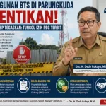 Tak Kantongi PBG, Proyek Tower BTS di Parungkuda Disetop DPMPTSP Sukabumi