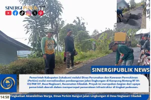 Tingkatkan Aksesibilitas Warga, Dinas Perkim Bangun Jalan Lingkungan di Desa Neglasari Cibadak