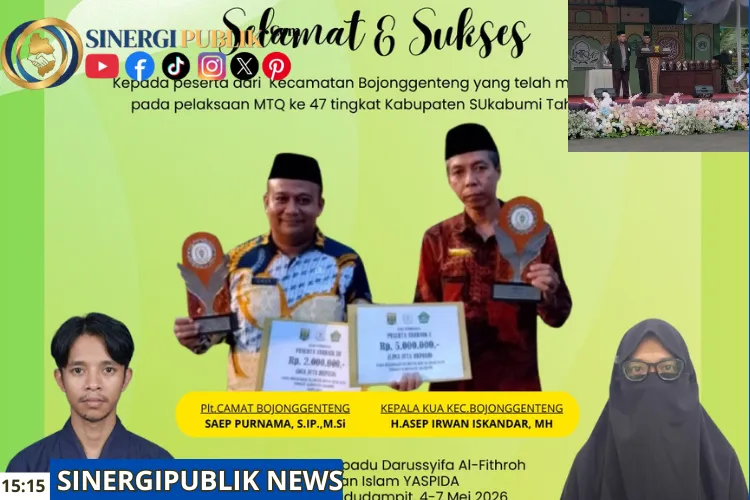 Apresiasi Forkopimcam Bojonggenteng atas Capaian Gemilang di MTQ ke-47 Kabupaten Sukabumi