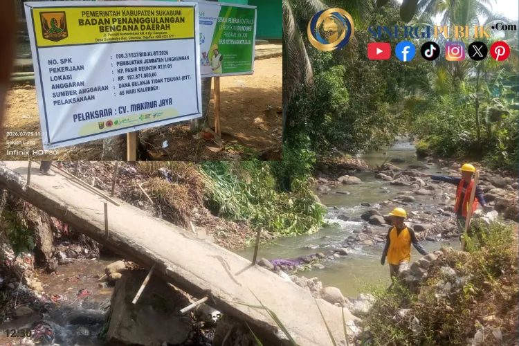Respon Cepat Musibah Bencana, Pemkab Sukabumi Bangun Kembali Jembatan Penghubung Bojonggaling – Cibodas