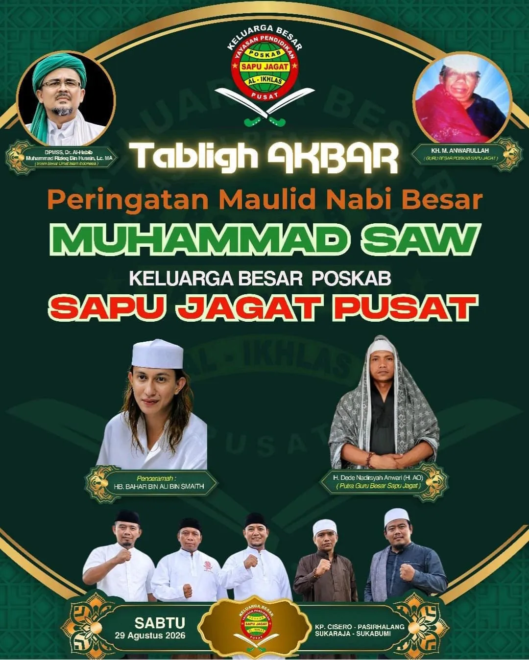 Habib Bahar bin Smith Ajak Masyarakat Jabar Semarakkan Tabligh Akbar Maulid Nabi Poskab Sapu Jagat Pusat di Sukabumi