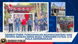 Sambut PHBN, Forkopimcam Bojonggenteng dan Pemdes Berkah Resmi Buka Turnamen Futsal U-13 Piala Kemerdekaan