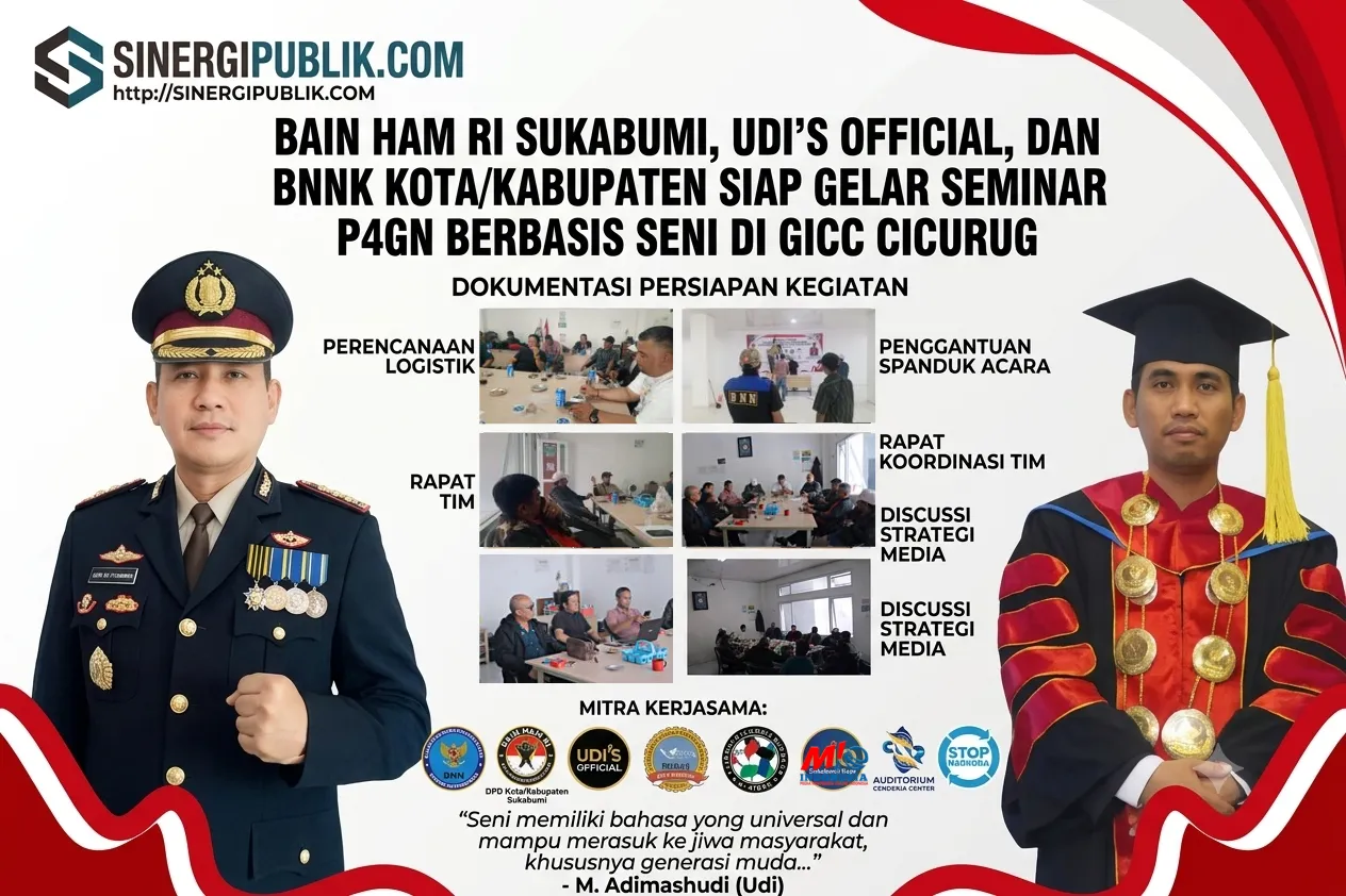 BAIN HAM RI DPD KOTA/KABUPATEN SUKABUMI, UDI’S OFFICIAL dan BNNK Sukabumi Siap Gelar Seminar P4GN Berbasis Seni di GICC Cicurug
